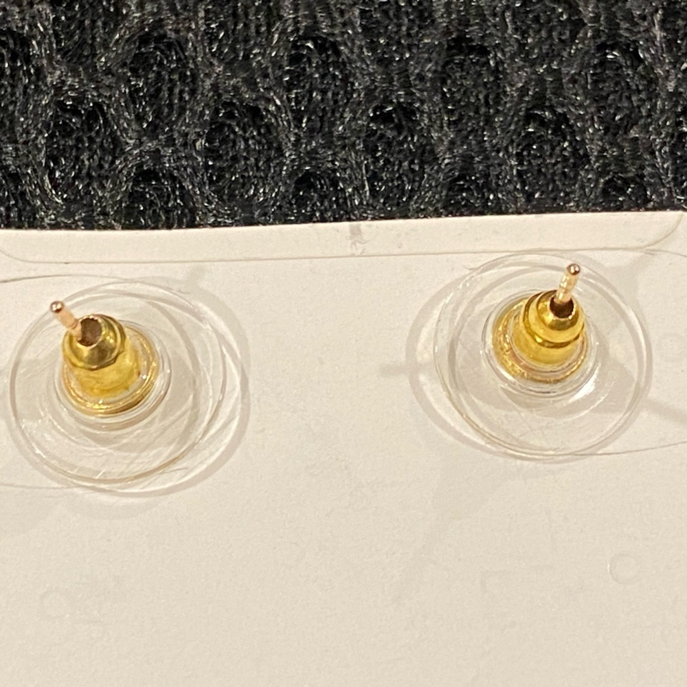 Gold Drop Earrings with Clear Crystals - Hypoallergenic - New With Tags - Picture 7 of 13